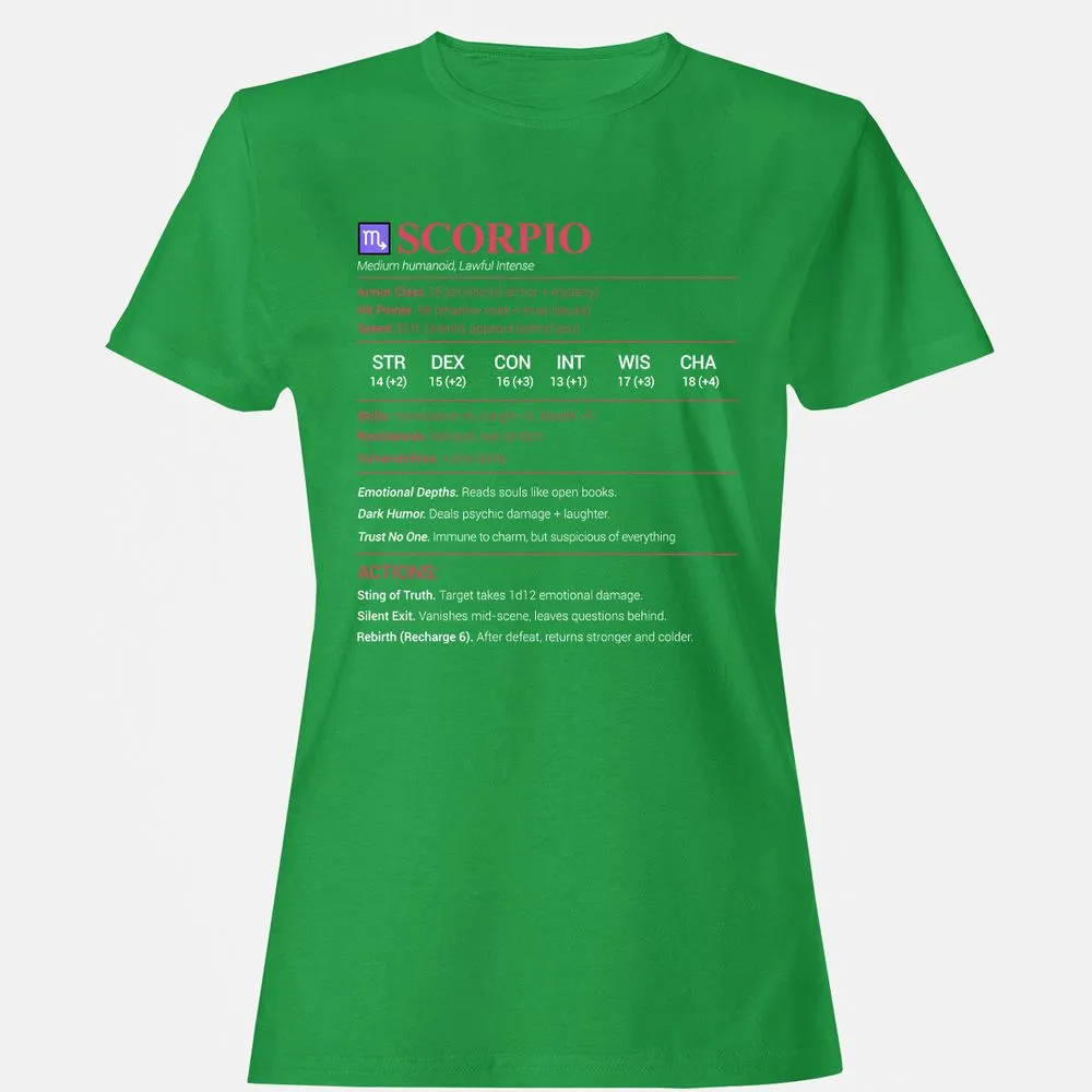 Scorpio Stats Women's T-Shirt - Irish Green - 7
