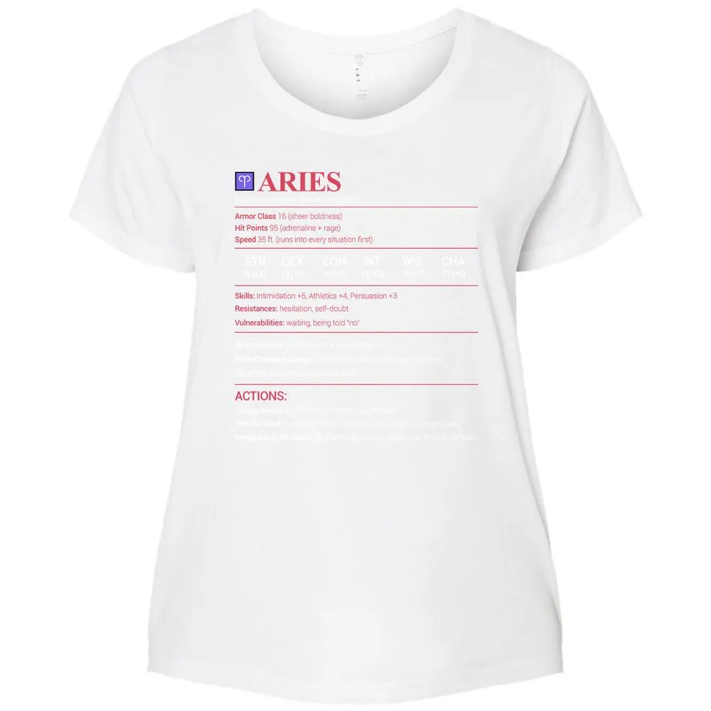 Aries Stats Ladies Curvy Jersey - White - 6