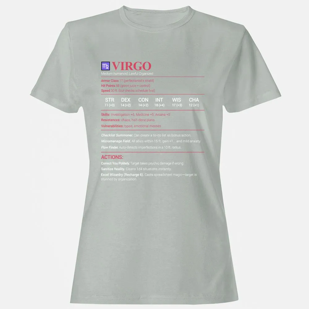 Virgo Stats Women's T-Shirt - Ash - 2