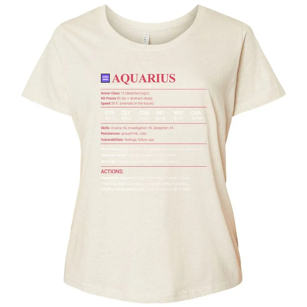 Aquarius Stats Ladies Curvy Jersey - Natural Heather - 8