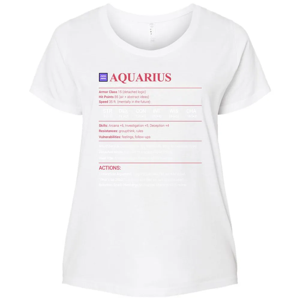 Aquarius Stats Ladies Curvy Jersey - White - 6