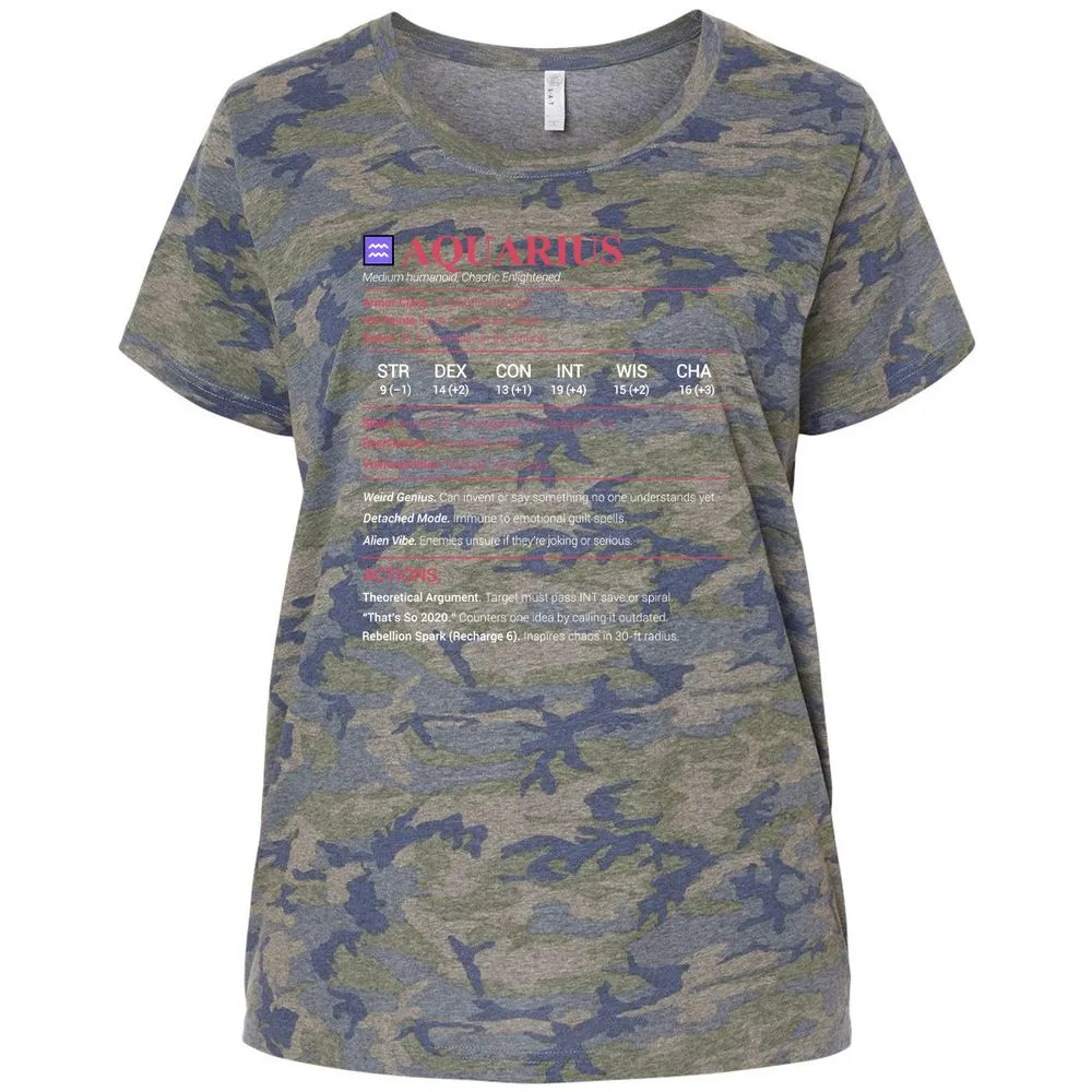 Aquarius Stats Ladies Curvy Jersey - Vintage Camo - 5