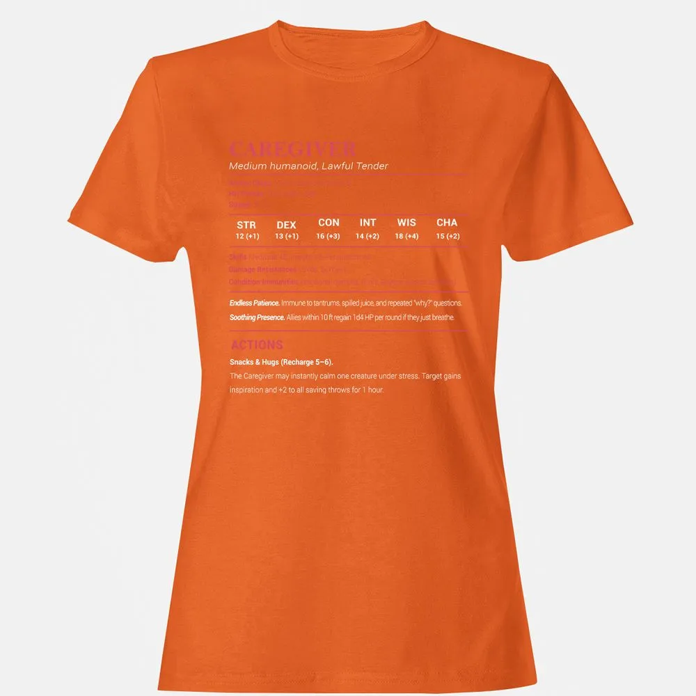 Caregiver Stats Women's T-Shirt - Orange - 11