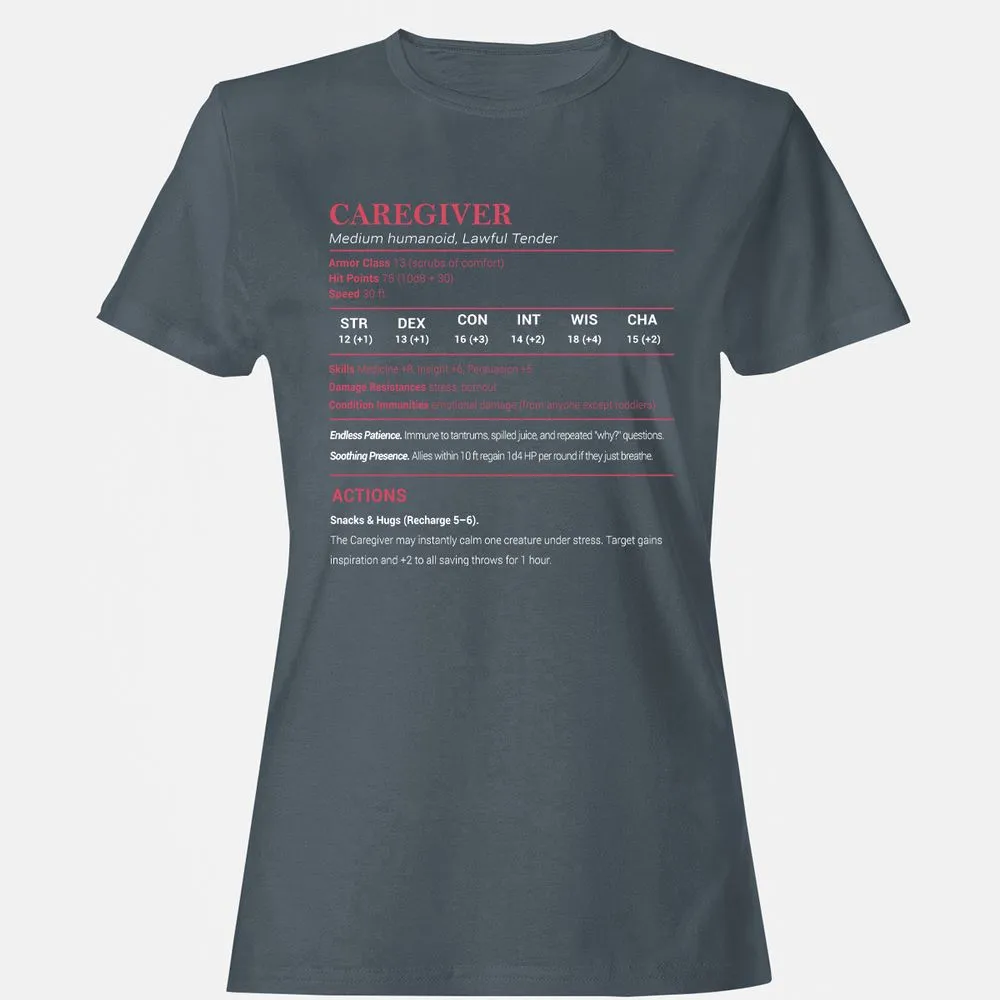 Caregiver Stats Women's T-Shirt - Charcoal - 3