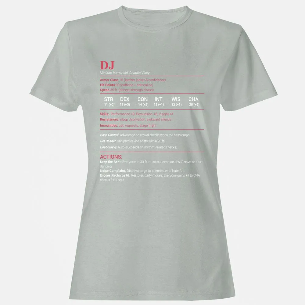 DJ Stats Women's T-Shirt - Ash - 2
