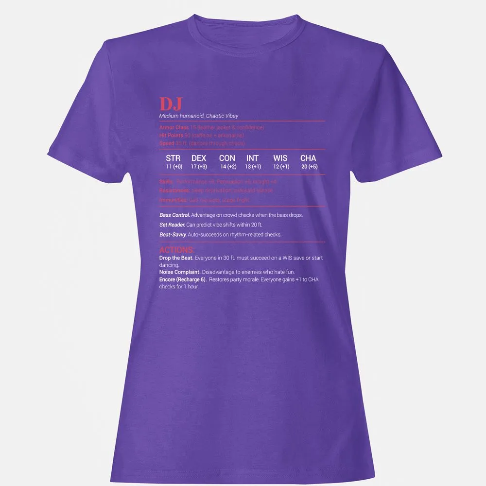 DJ Stats Women's T-Shirt - Purple - 12