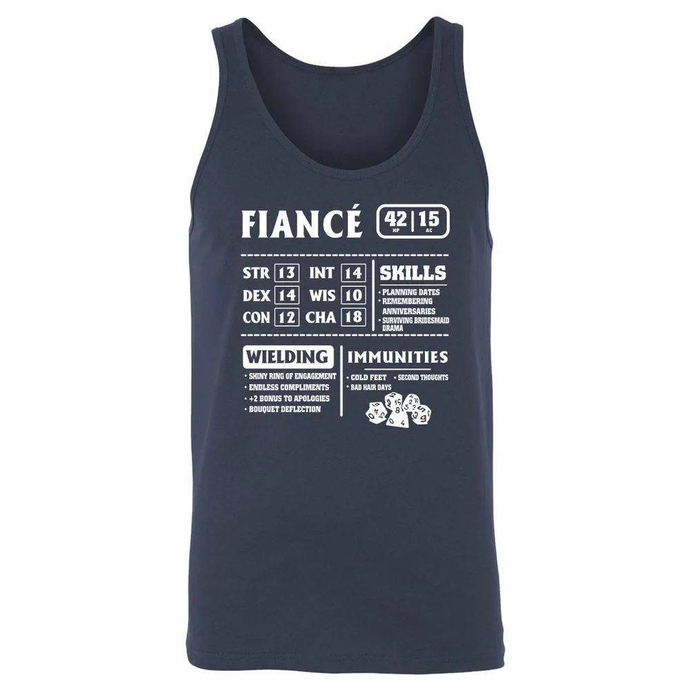 Fiance Stats Unisex Jersey Tank - Navy - 2