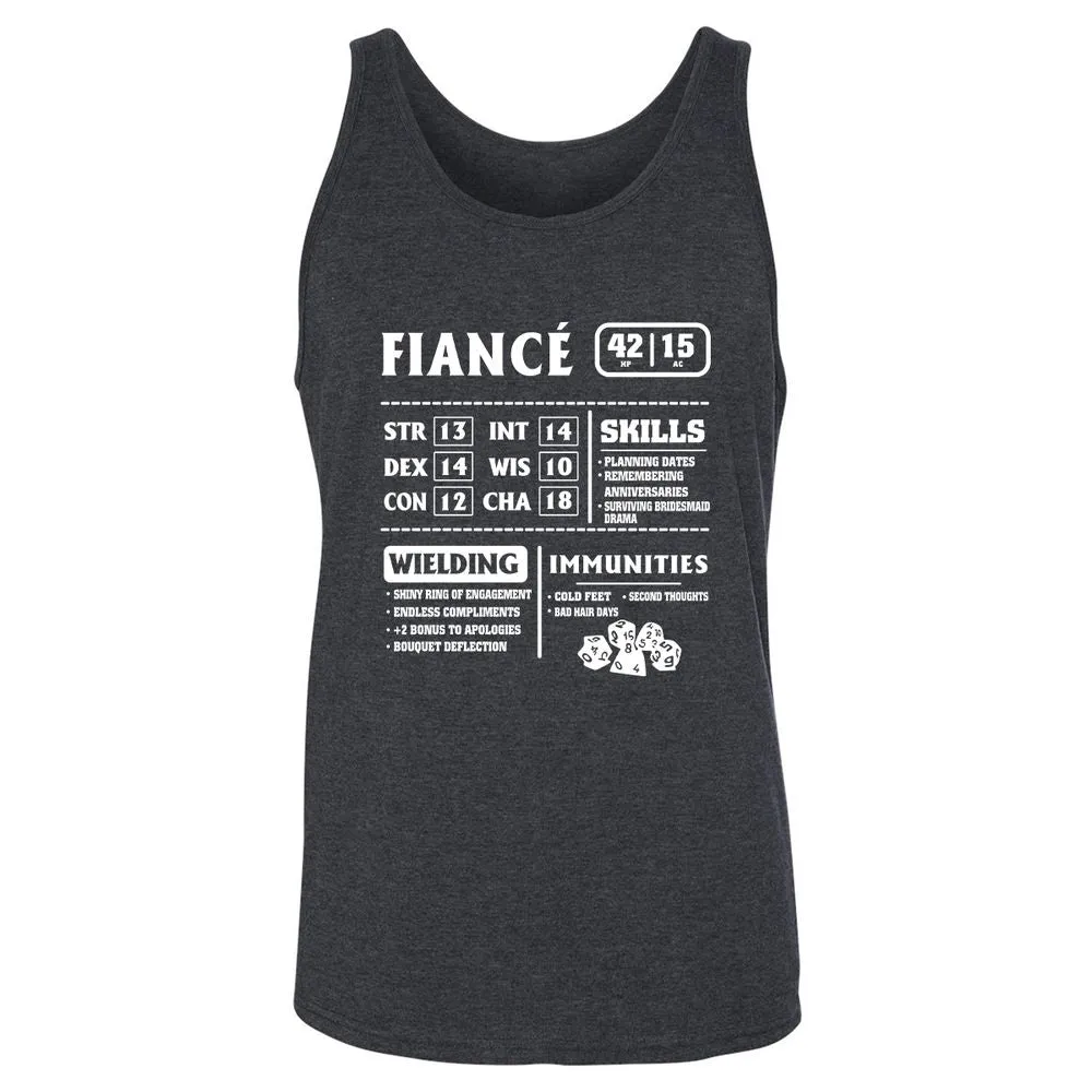 Fiance Stats Unisex Jersey Tank - Dark Grey Heather - 6
