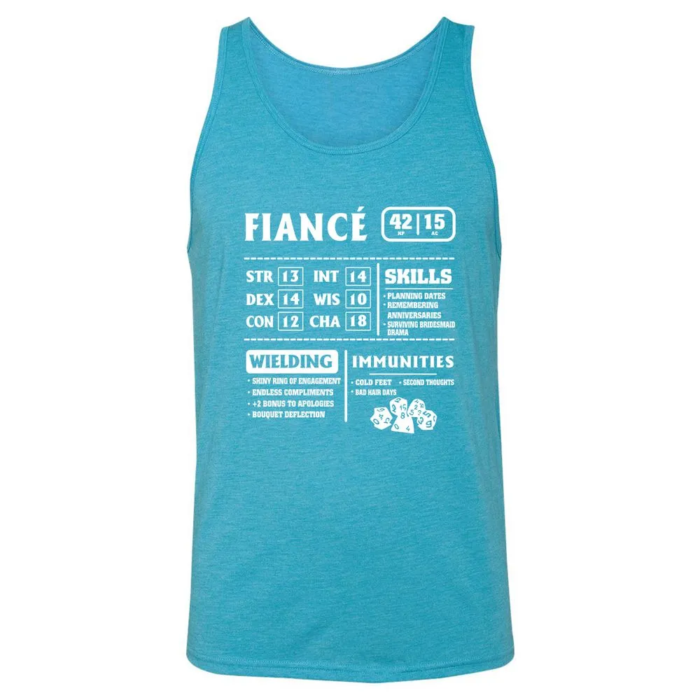 Fiance Stats Unisex Jersey Tank - Aqua Triblend - 3