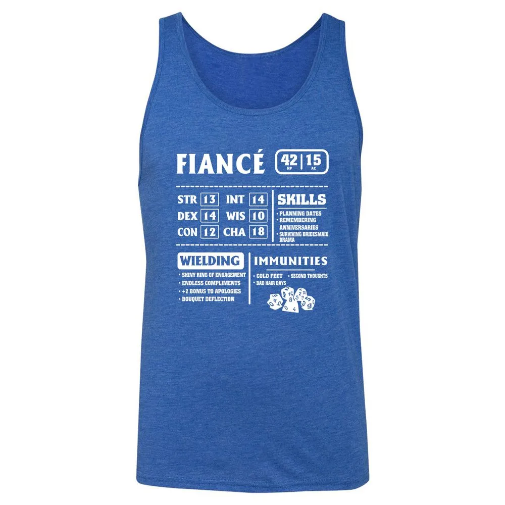 Fiance Stats Unisex Jersey Tank - True Royal Triblend - 12