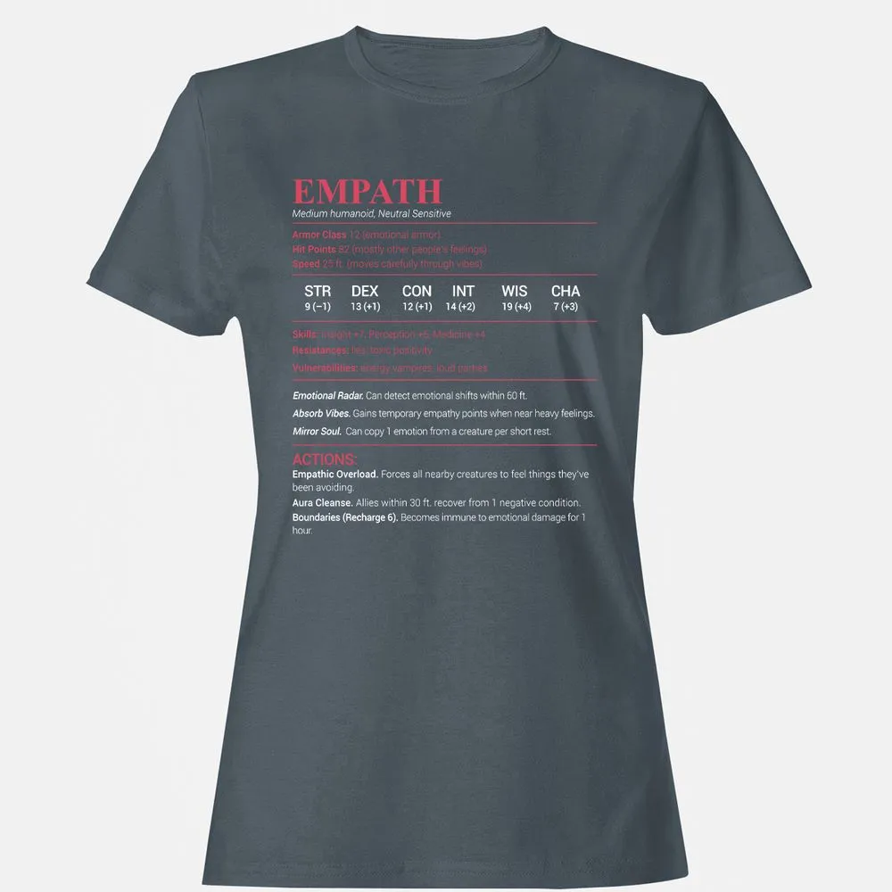 Empath Stats Women's T-Shirt - Charcoal - 3