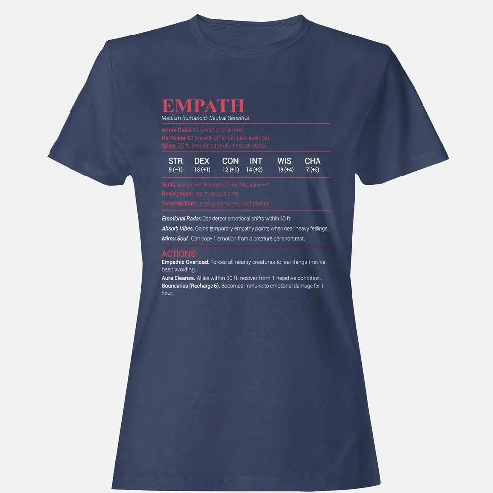 Empath Stats Women's T-Shirt - Navy - 10