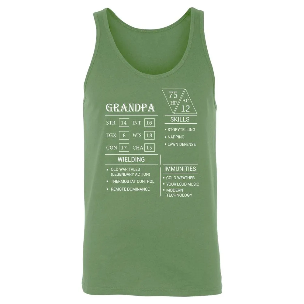 Grandpa Stats Unisex Jersey Tank - Leaf - 10