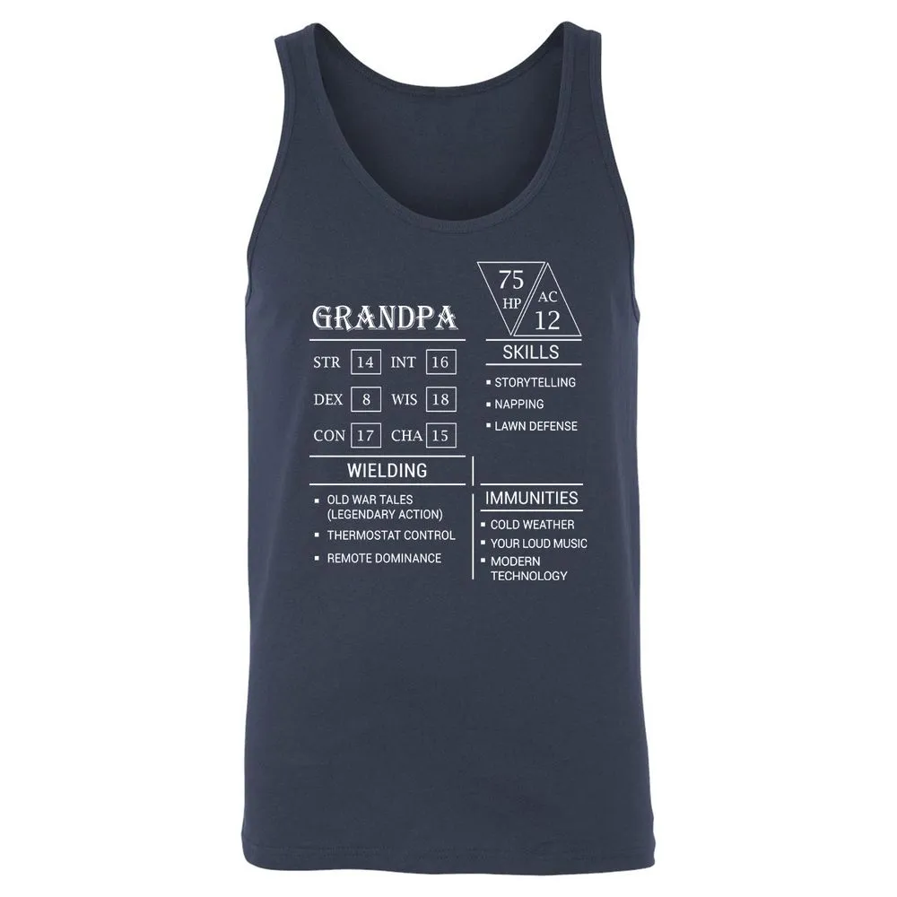 Grandpa Stats Unisex Jersey Tank - Navy - 2