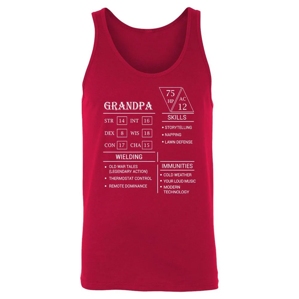 Grandpa Stats Unisex Jersey Tank - Red - 11