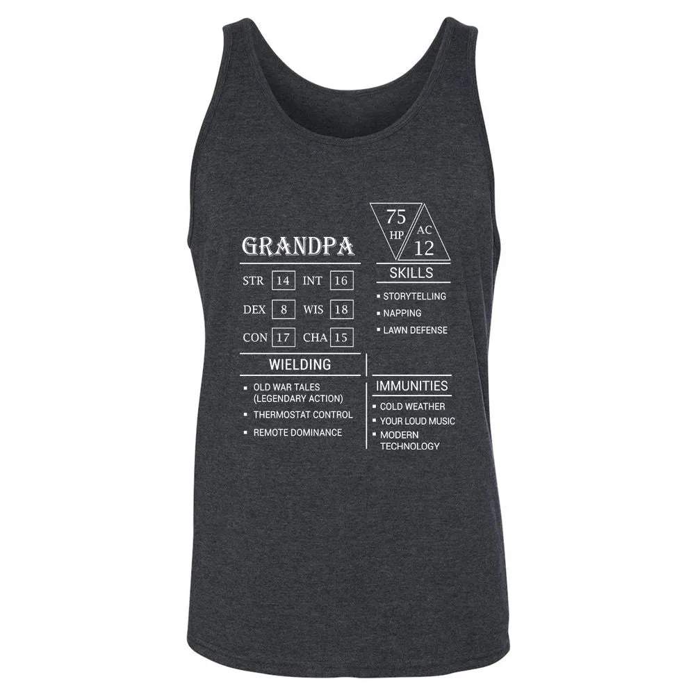 Grandpa Stats Unisex Jersey Tank - Dark Grey Heather - 6