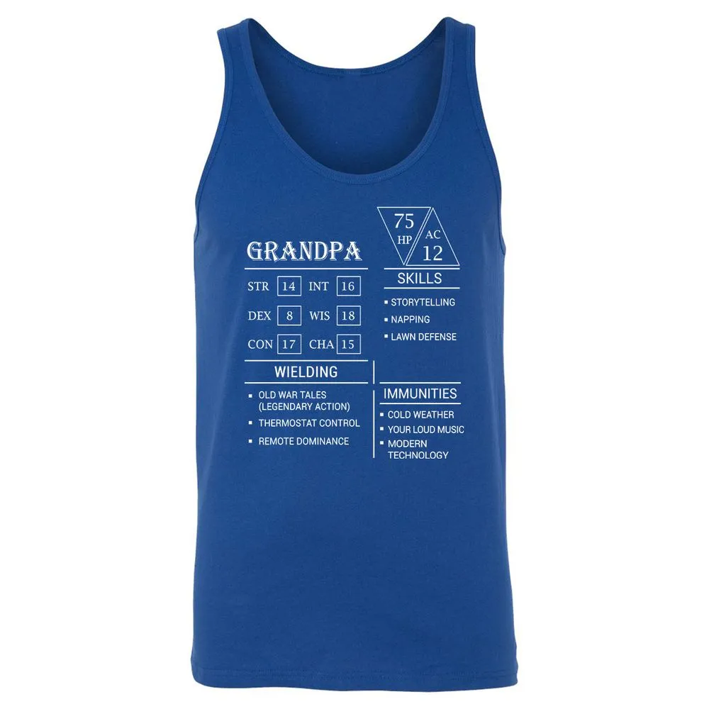 Grandpa Stats Unisex Jersey Tank - True Royal - 13