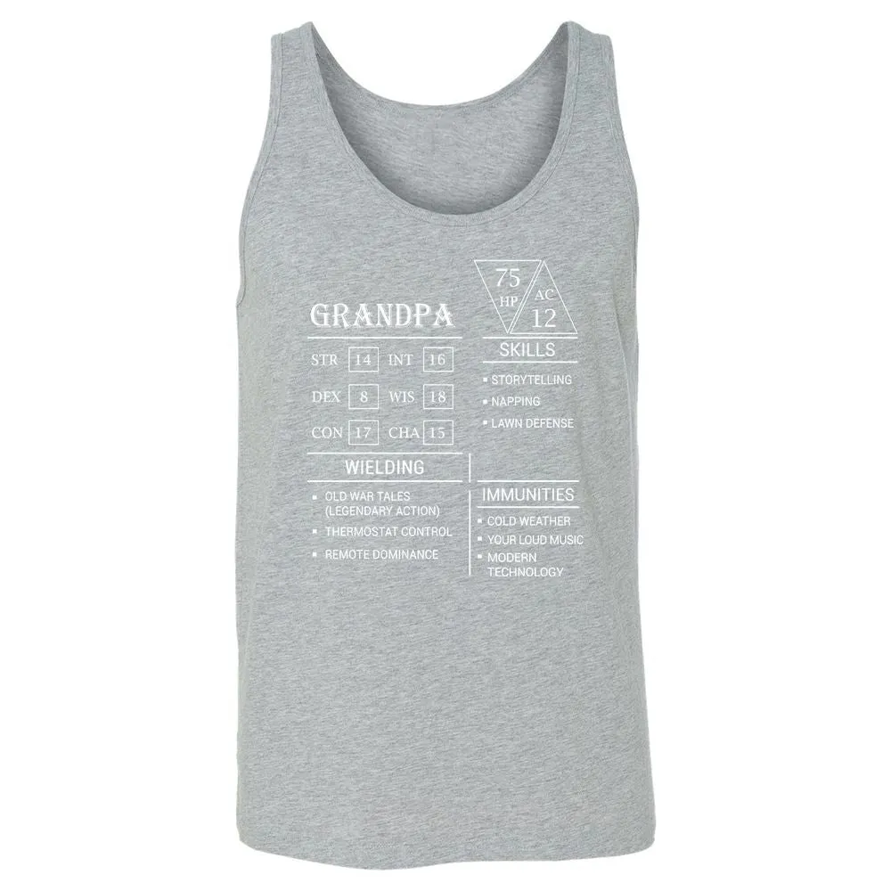 Grandpa Stats Unisex Jersey Tank - Athletic Heather - 4