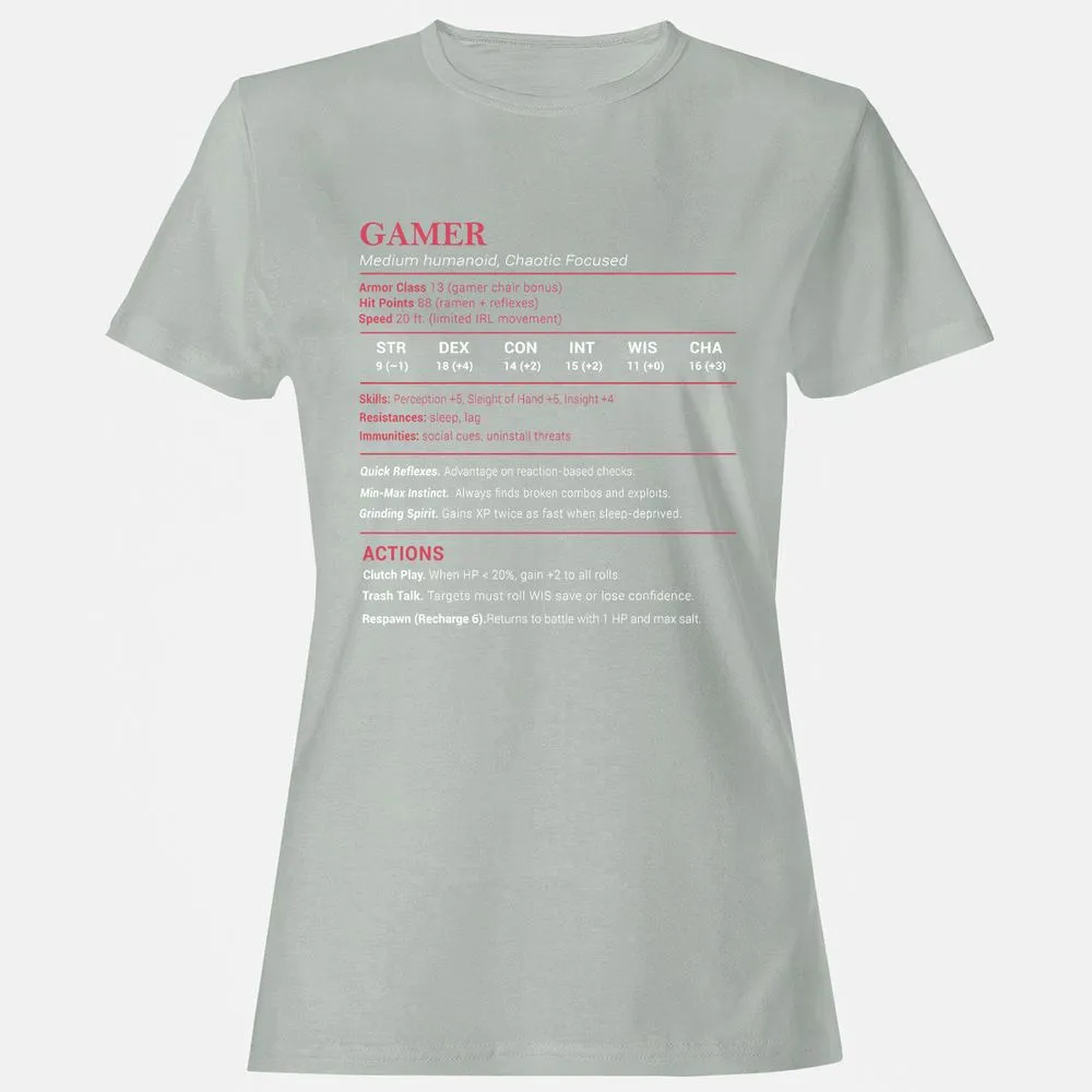 Gamer Stats Women's T-Shirt - Ash - 2