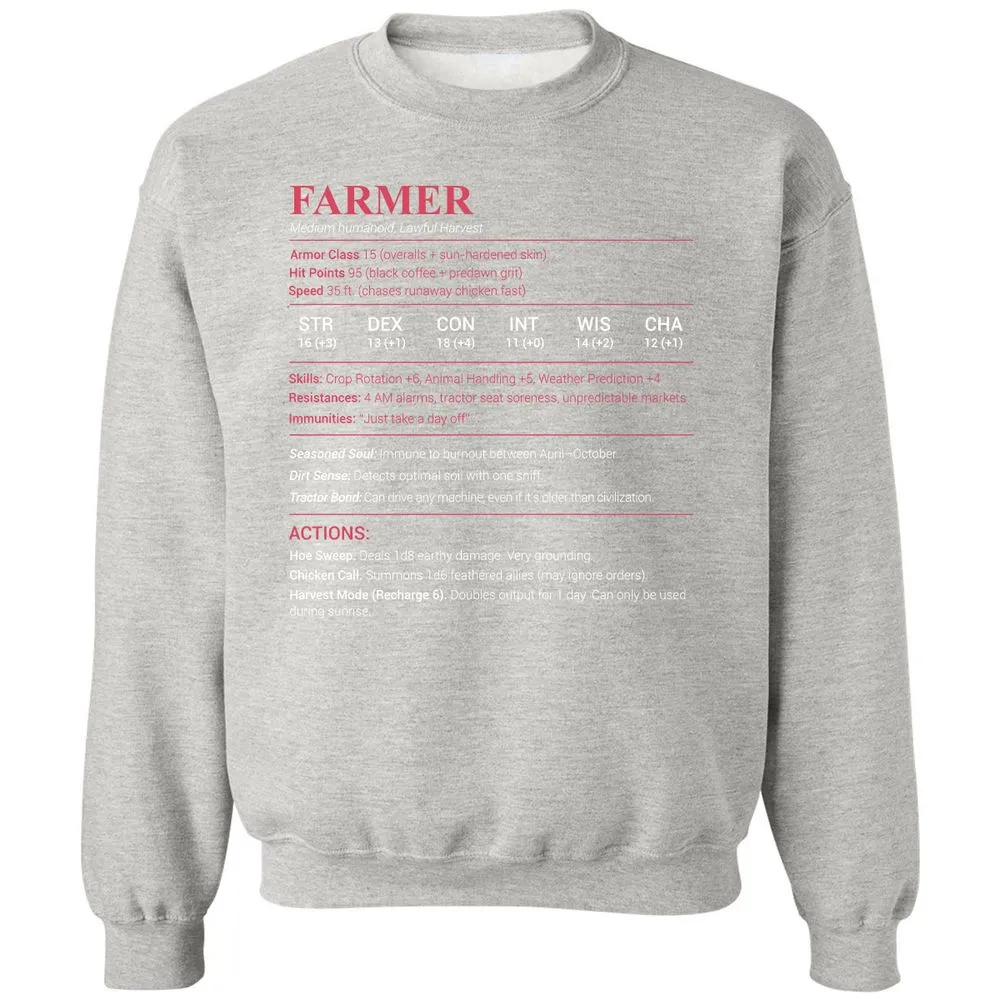 Farmer Stats Classic Unisex Sweatshirt - Ash - 8