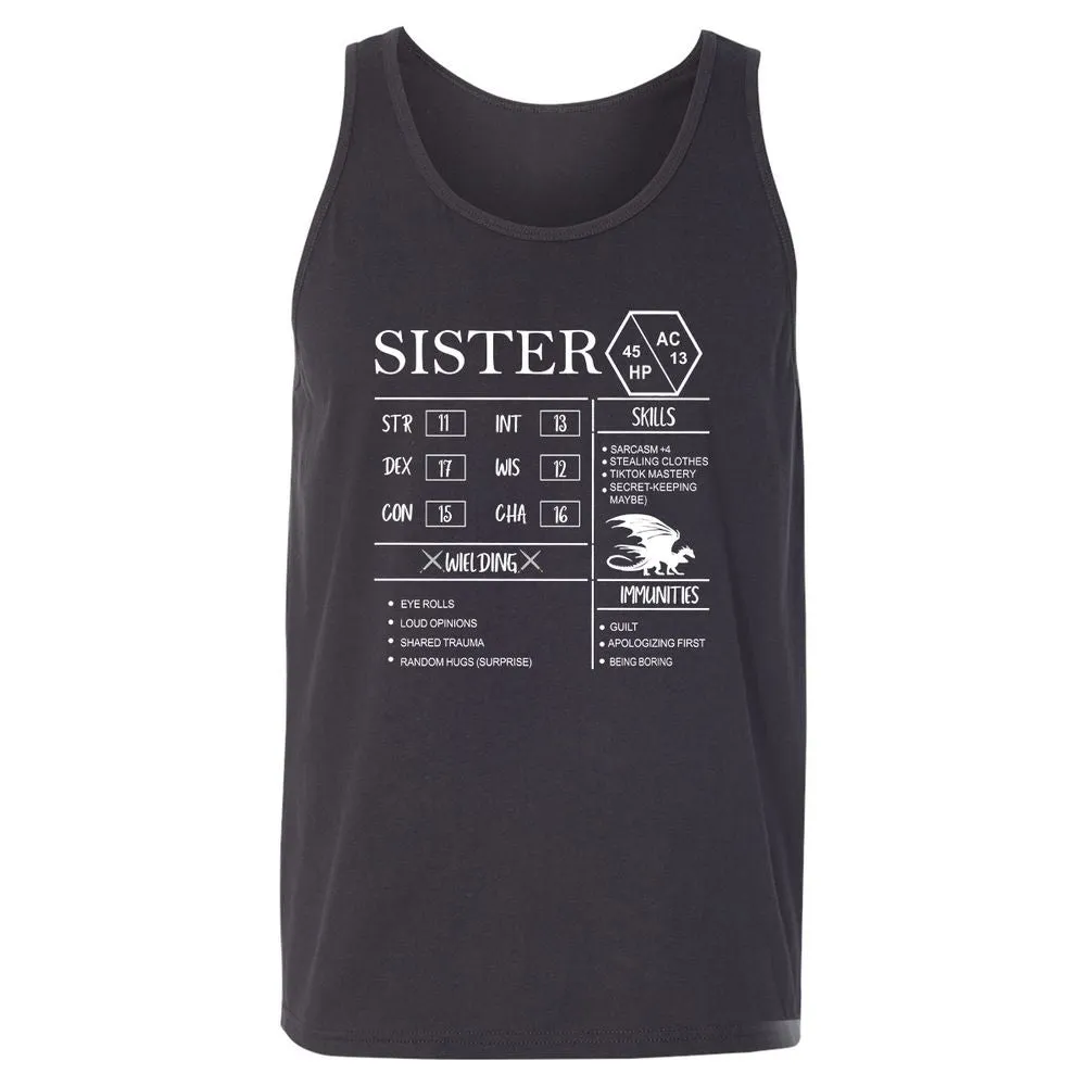 Sister Stats Unisex Jersey Tank - Dark Grey - 7