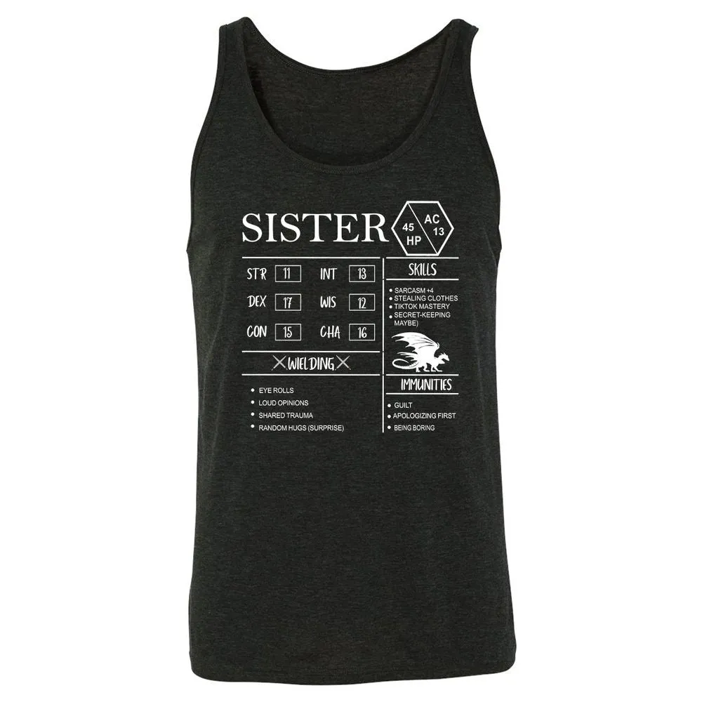 Sister Stats Unisex Jersey Tank - Charcoal Black Triblend - 5
