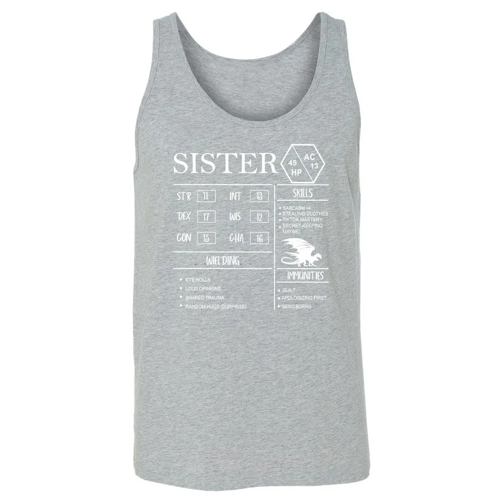Sister Stats Unisex Jersey Tank - Athletic Heather - 4