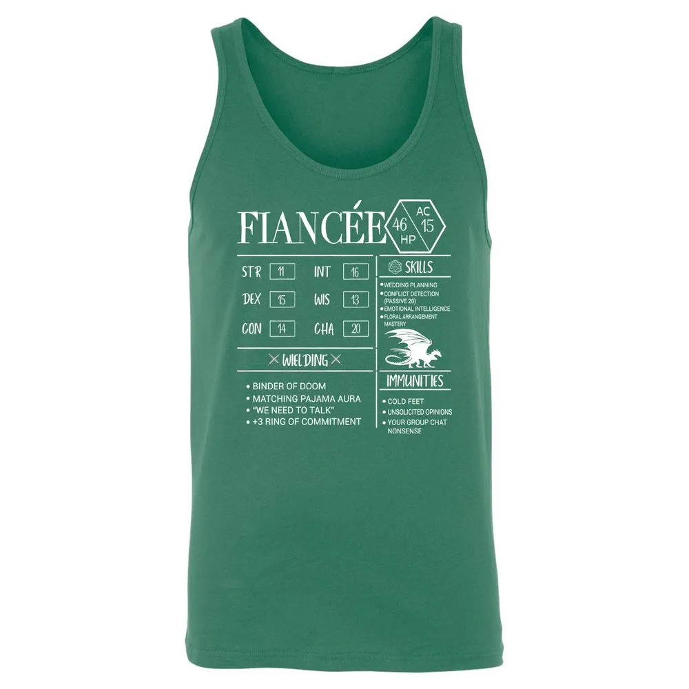 Fiancee Stats Unisex Jersey Tank - Kelly - 9