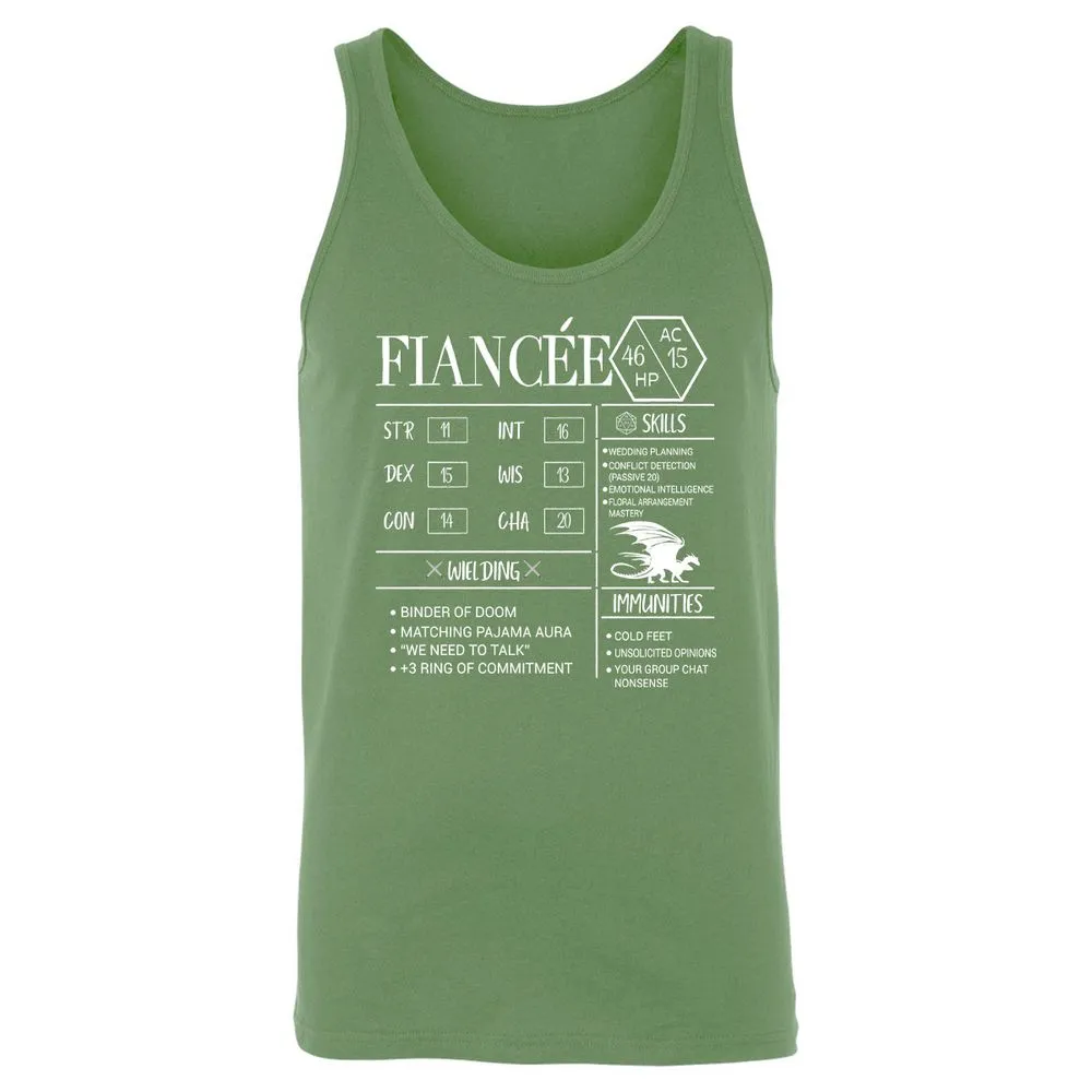 Fiancee Stats Unisex Jersey Tank - Leaf - 10