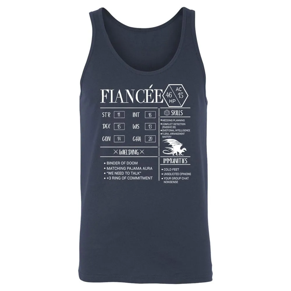 Fiancee Stats Unisex Jersey Tank - Navy - 2