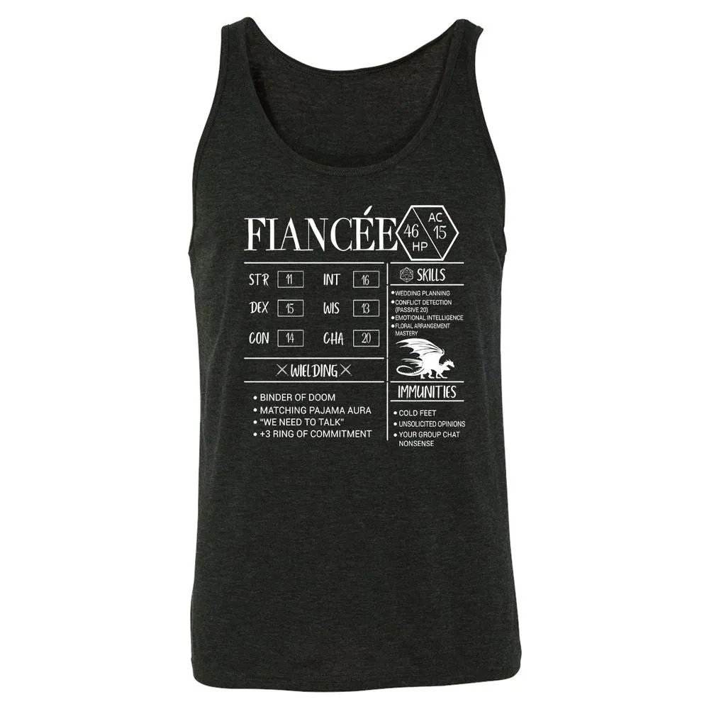Fiancee Stats Unisex Jersey Tank - Charcoal Black Triblend - 5