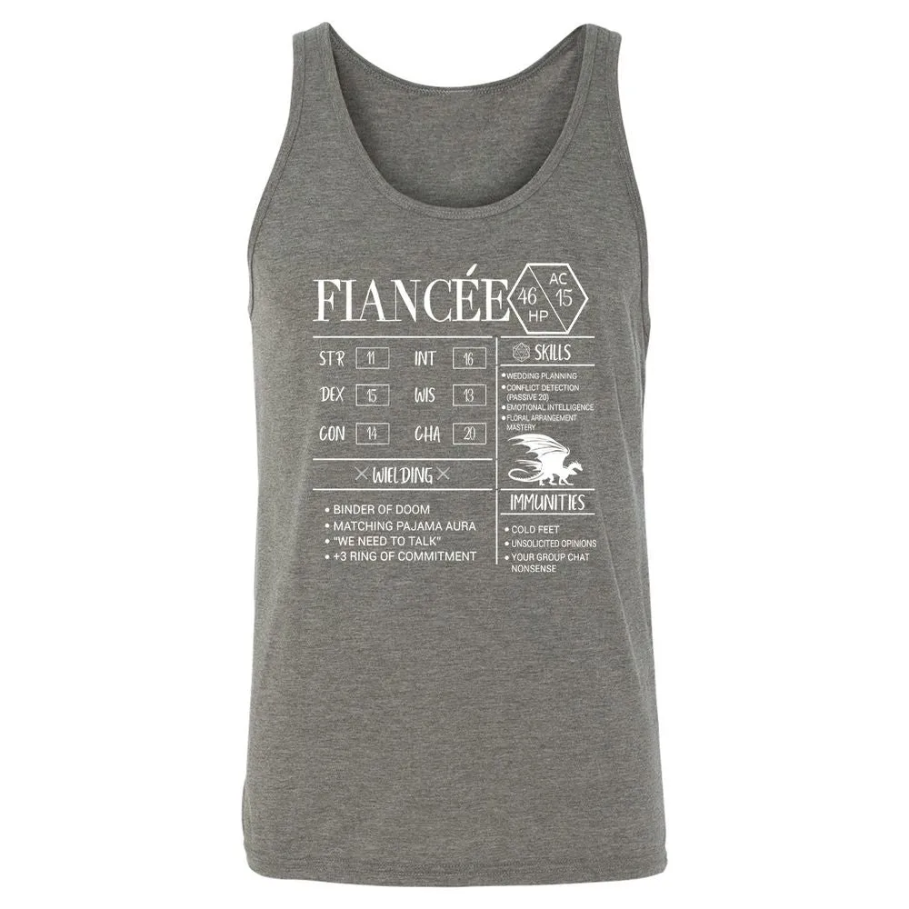 Fiancee Stats Unisex Jersey Tank - Grey Triblend - 8