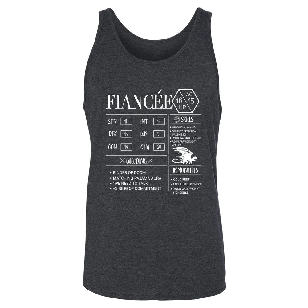 Fiancee Stats Unisex Jersey Tank - Dark Grey Heather - 6