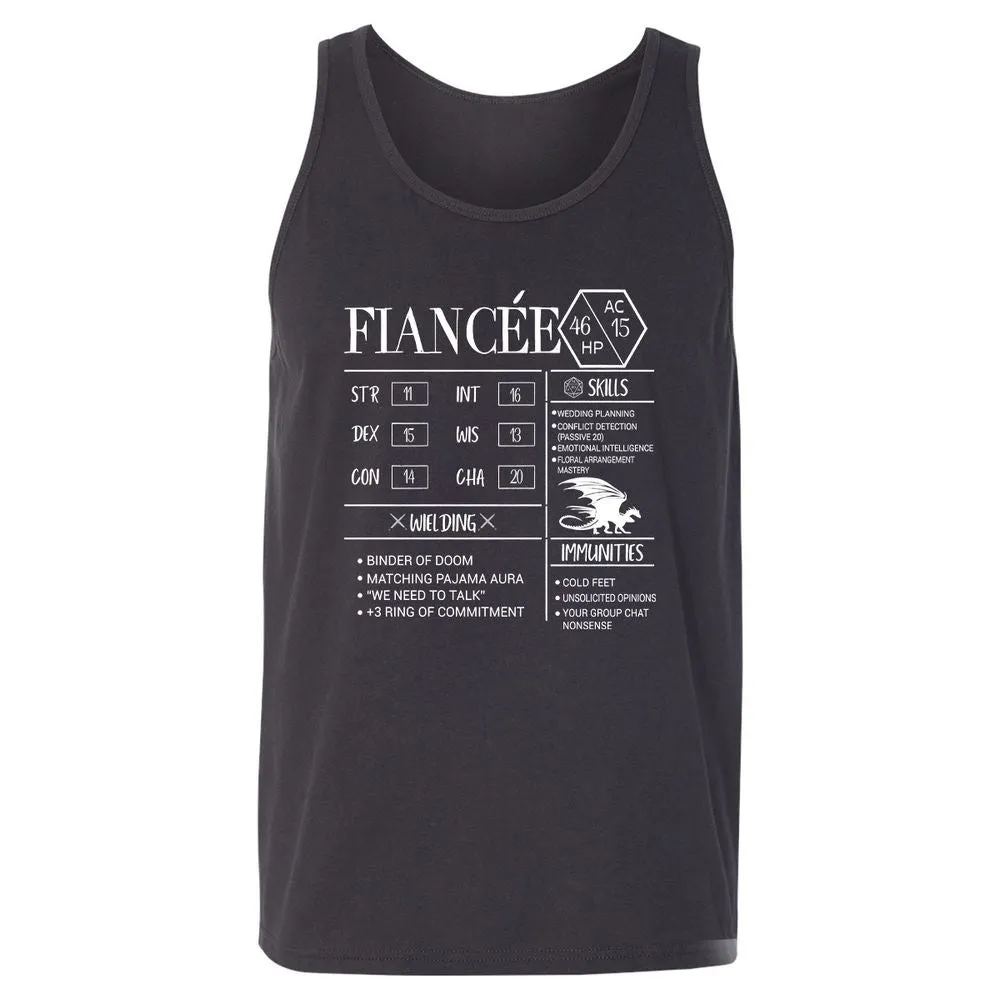 Fiancee Stats Unisex Jersey Tank - Dark Grey - 7
