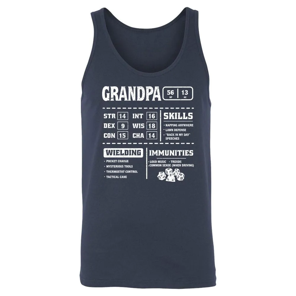 Grandpa Stats 2 Unisex Jersey Tank - Navy - 2