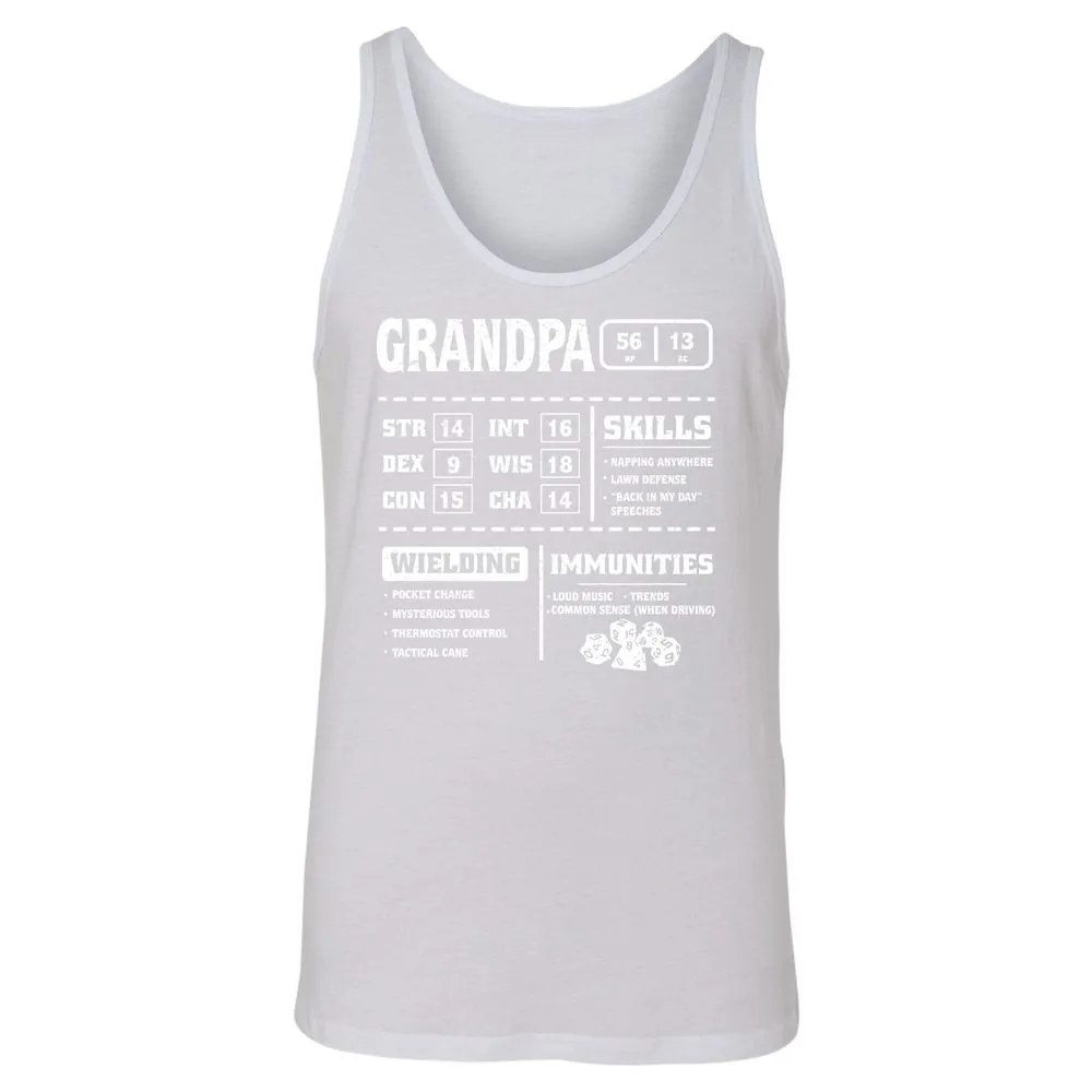 Grandpa Stats 2 Unisex Jersey Tank - White - 14