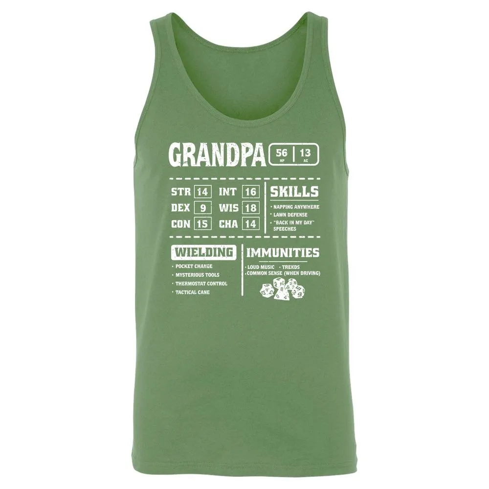 Grandpa Stats 2 Unisex Jersey Tank - Leaf - 10