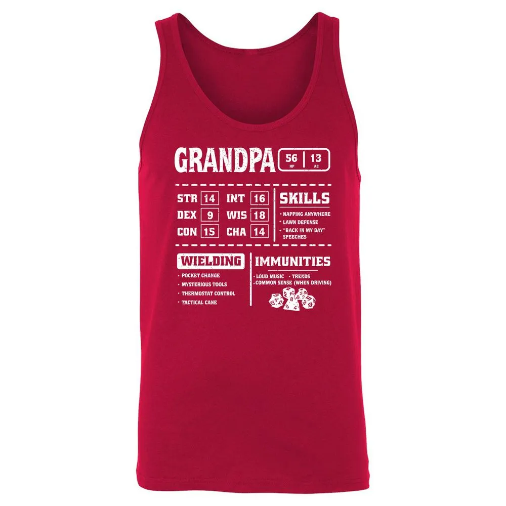 Grandpa Stats 2 Unisex Jersey Tank - Red - 11