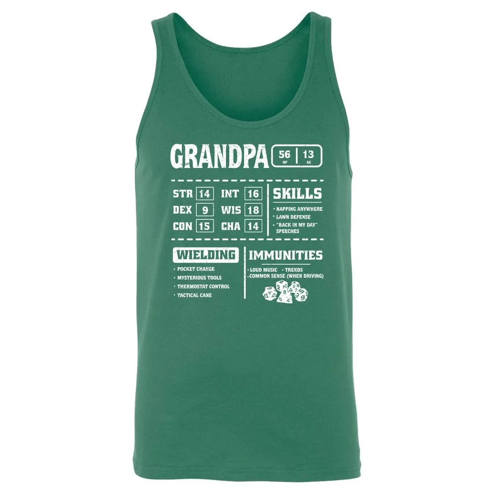 Grandpa Stats 2 Unisex Jersey Tank - Kelly - 9