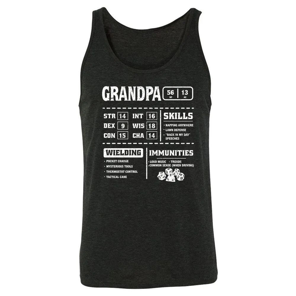 Grandpa Stats 2 Unisex Jersey Tank - Charcoal Black Triblend - 5