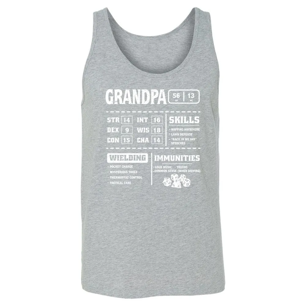 Grandpa Stats 2 Unisex Jersey Tank - Athletic Heather - 4