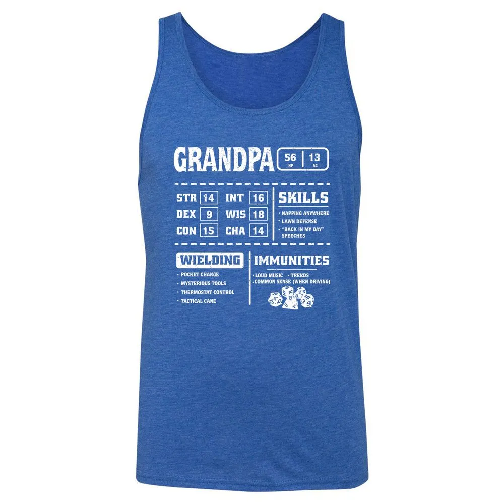 Grandpa Stats 2 Unisex Jersey Tank - True Royal Triblend - 12
