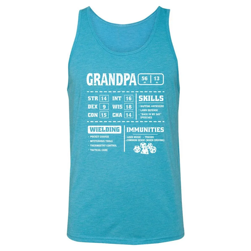 Grandpa Stats 2 Unisex Jersey Tank - Aqua Triblend - 3