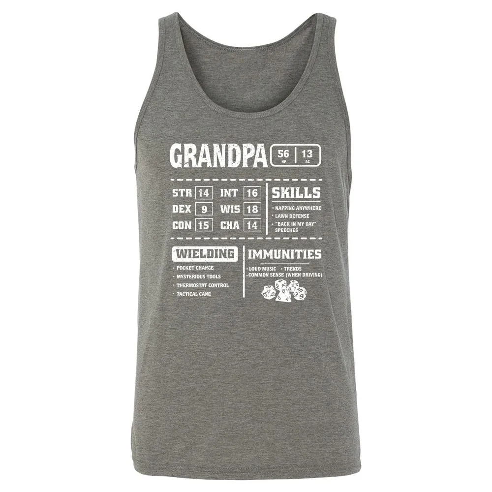 Grandpa Stats 2 Unisex Jersey Tank - Grey Triblend - 8