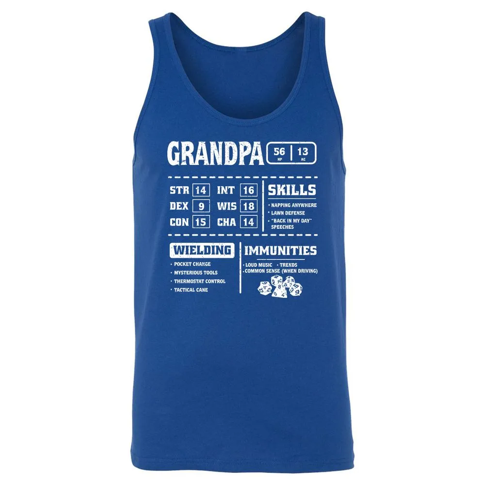 Grandpa Stats 2 Unisex Jersey Tank - True Royal - 13