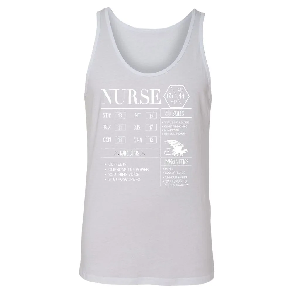 Nurse New Unisex Jersey Tank - White - 14