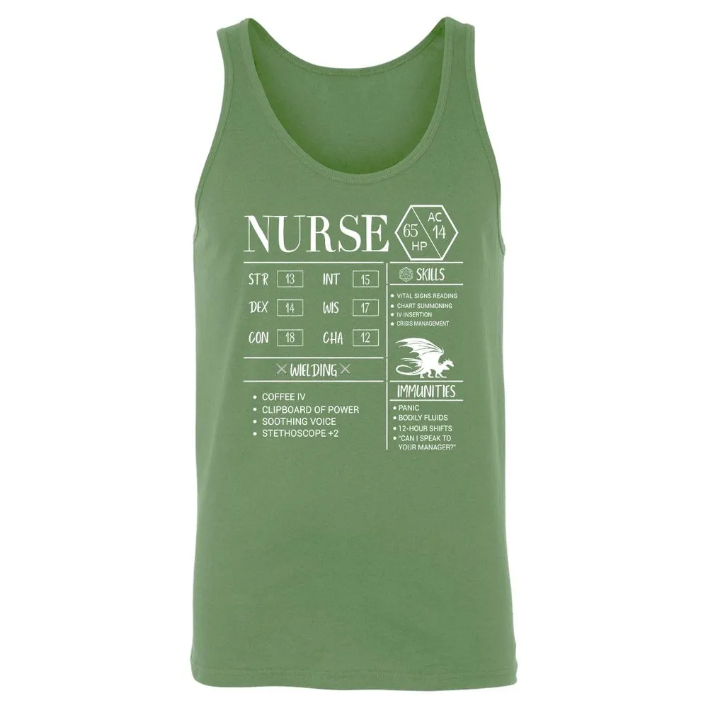 Nurse New Unisex Jersey Tank - Leaf - 10