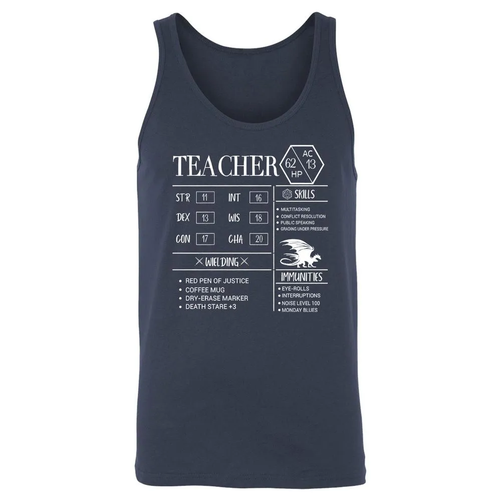 Teacher New Unisex Jersey Tank - Navy - 2