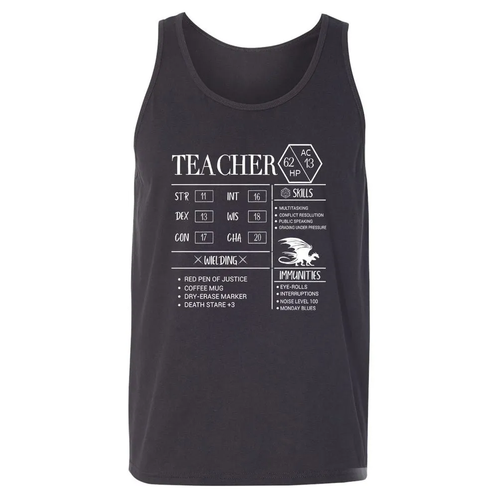 Teacher New Unisex Jersey Tank - Dark Grey - 7