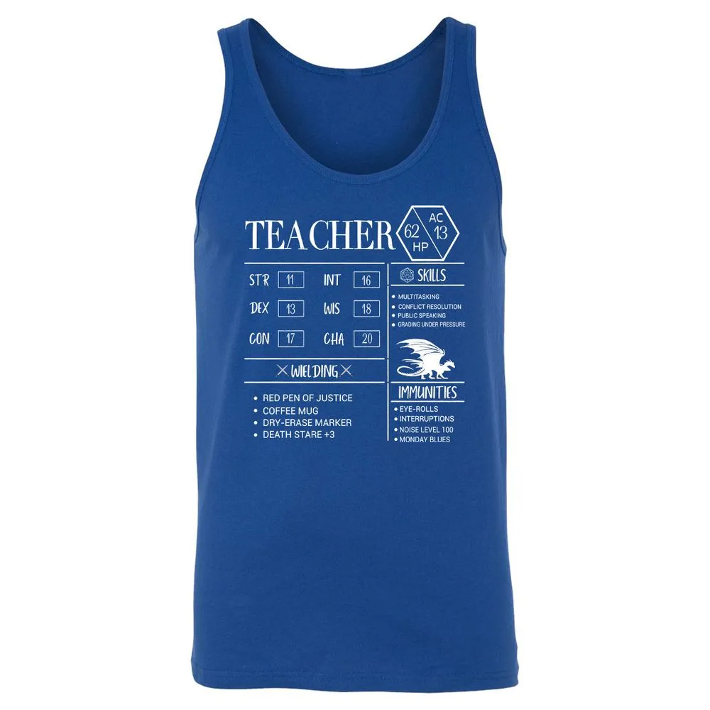 Teacher New Unisex Jersey Tank - True Royal - 13